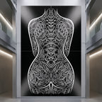 EXO | Minimalist Cybernetic Female Form | Luxury Multi-Print Op Art