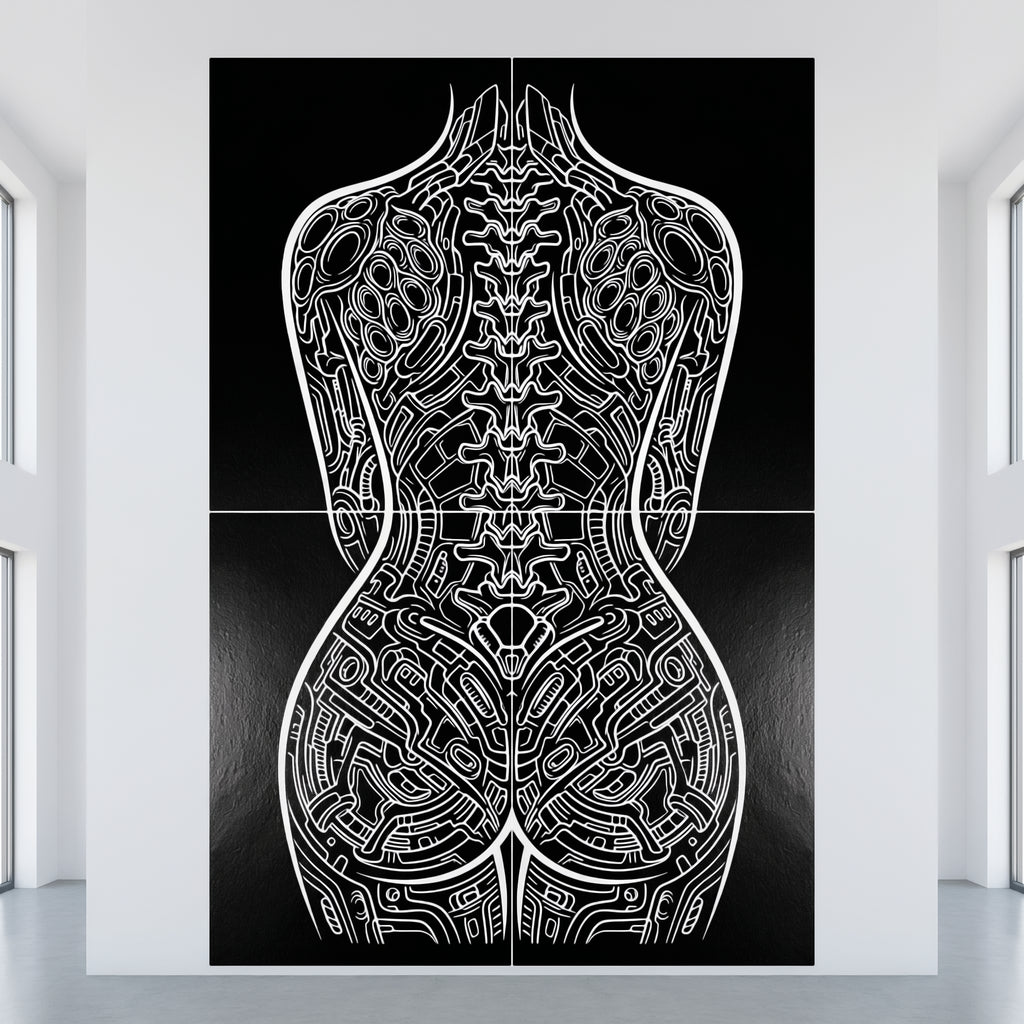 EXO | Minimalist Cybernetic Female Form | Luxury Multi-Print Op Art