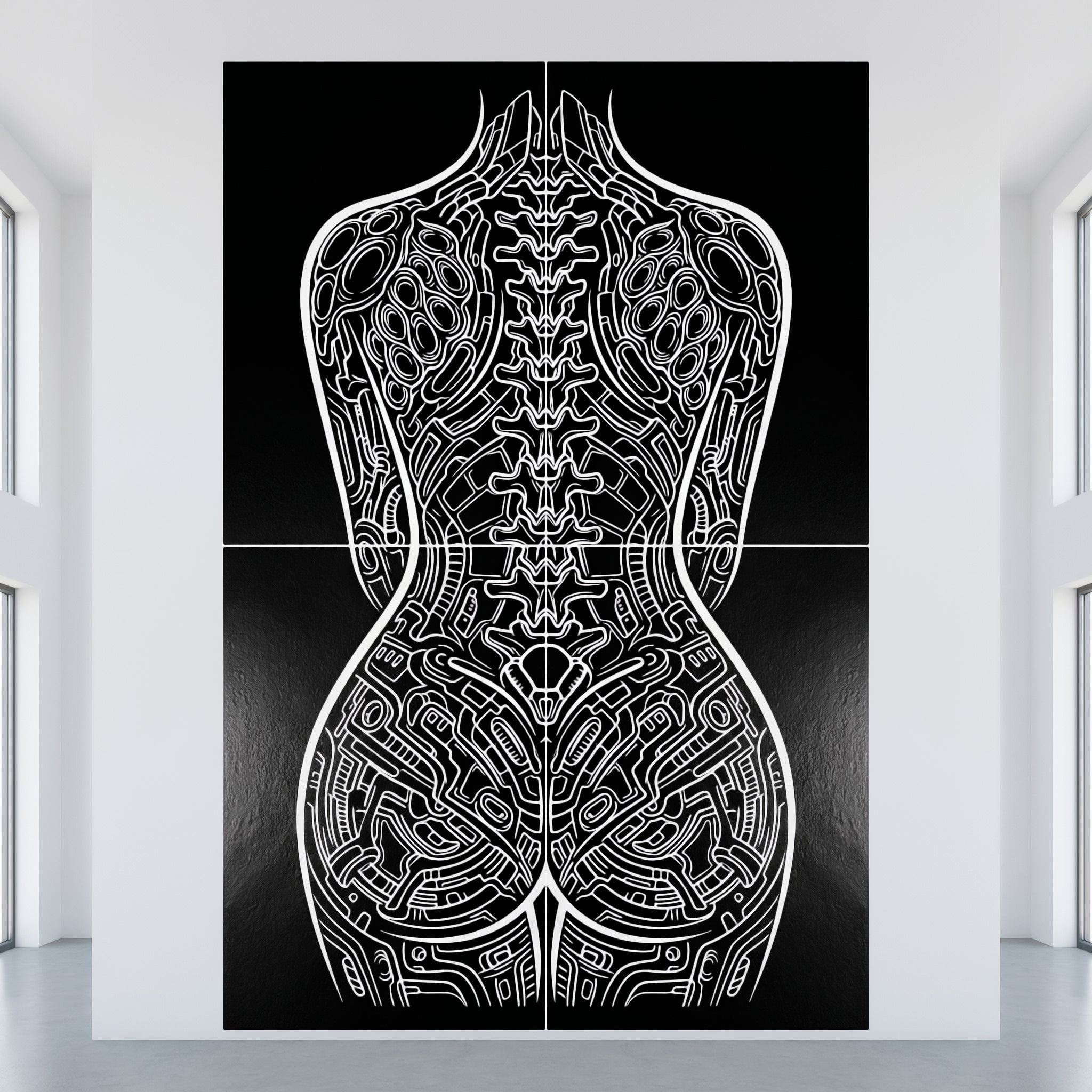 EXO | Minimalist Cybernetic Female Form | Luxury Multi-Print Op Art