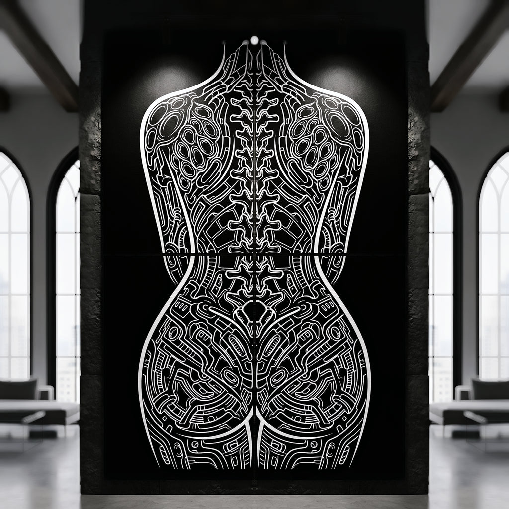 EXO | Minimalist Cybernetic Female Form | Luxury Multi-Print Op Art