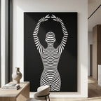 EN POINTE | B&W Minimalist Ballet Dancer | Modern Op Art | 8K - 32K Prints