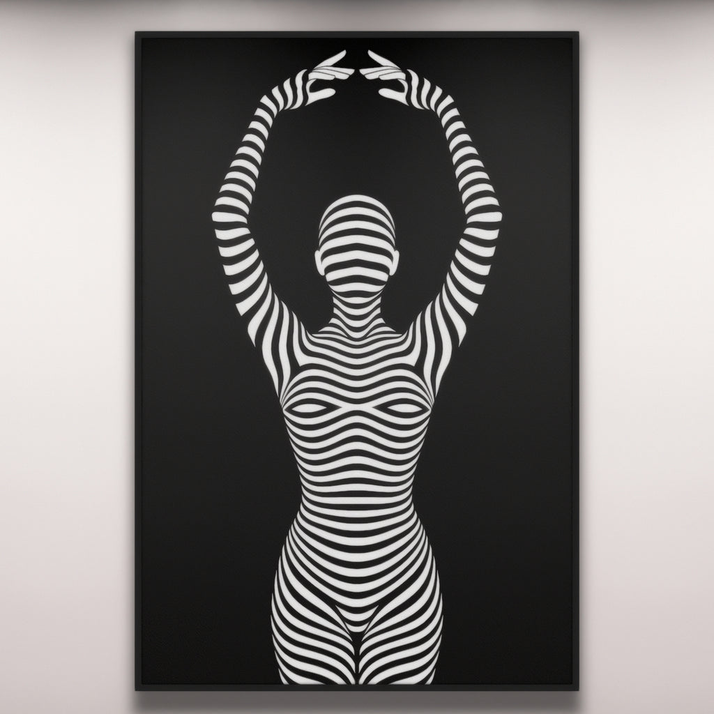 EN POINTE | B&W Minimalist Ballet Dancer | Modern Op Art | 8K - 32K Prints