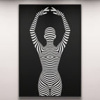 EN POINTE | B&W Minimalist Ballet Dancer | Modern Op Art | 8K - 32K Prints