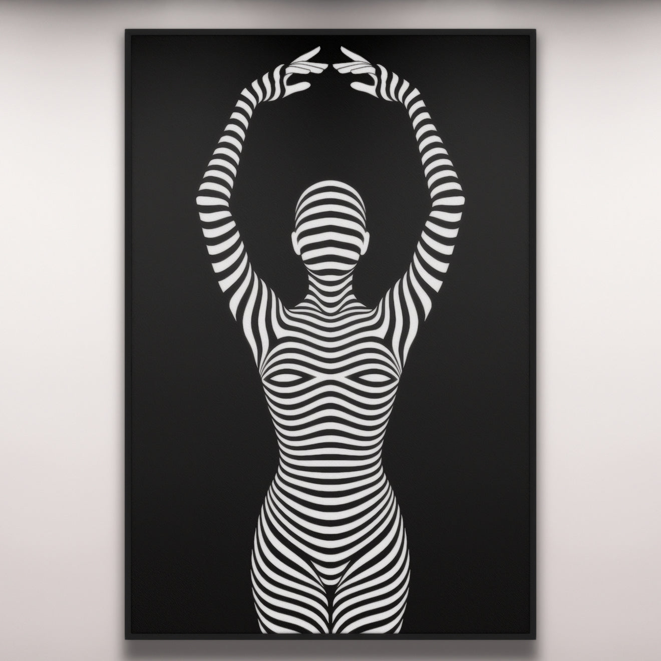 EN POINTE | B&W Minimalist Ballet Dancer | Modern Op Art | 8K - 32K Prints