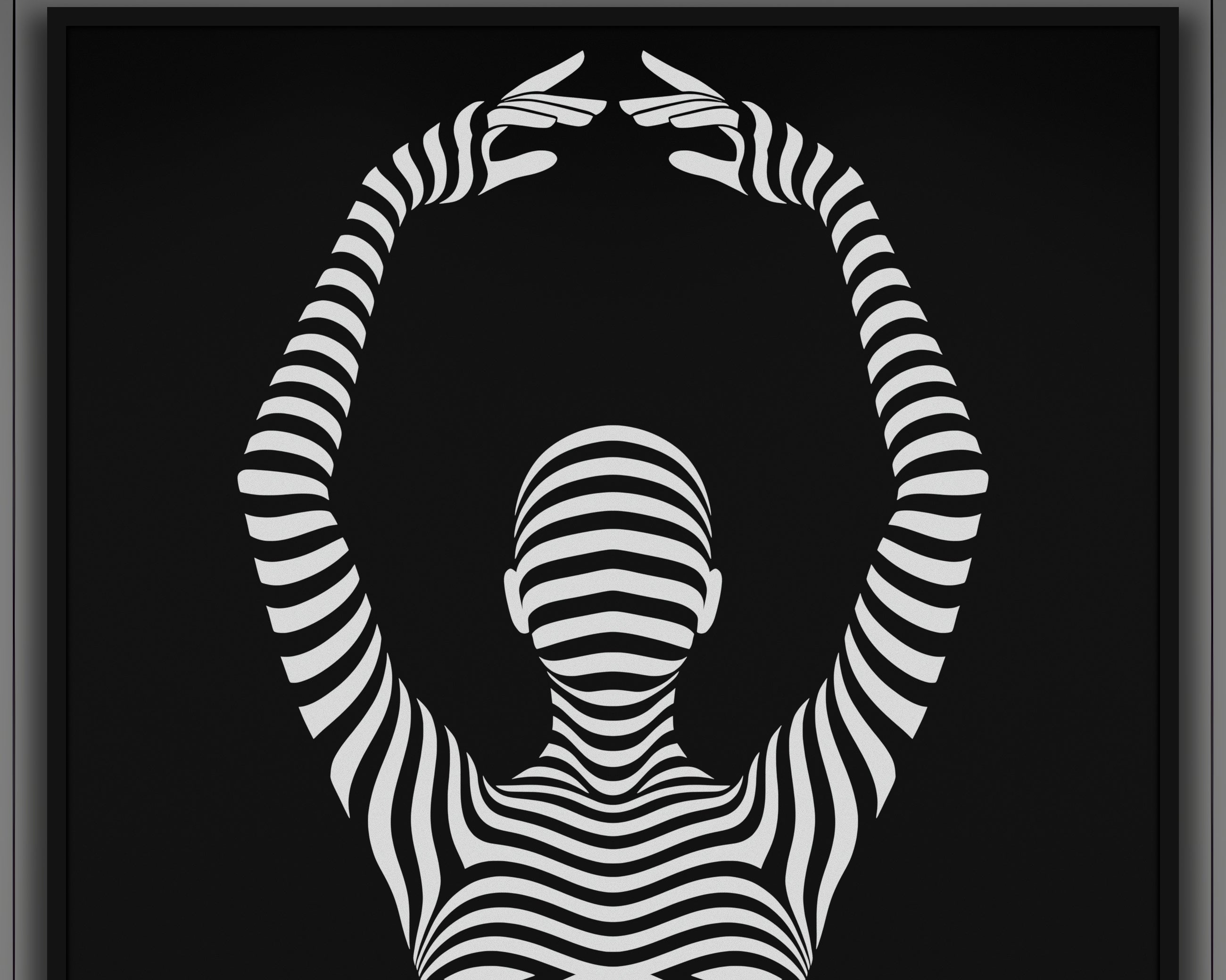 EN POINTE | B&W Minimalist Ballet Dancer | Modern Op Art | 8K - 32K Prints