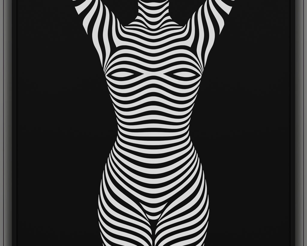 EN POINTE | B&W Minimalist Ballet Dancer | Modern Op Art | 8K - 32K Prints