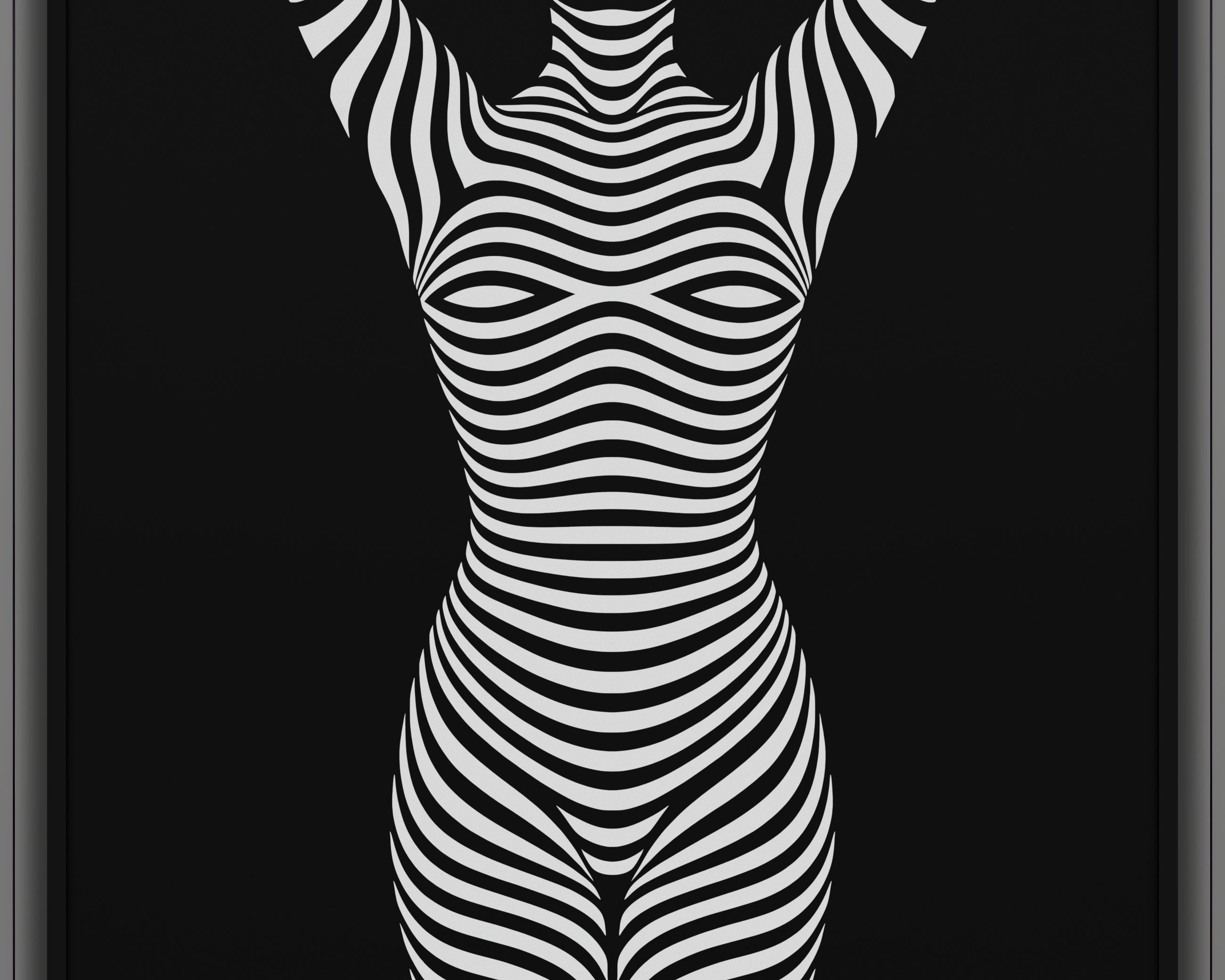 EN POINTE | B&W Minimalist Ballet Dancer | Modern Op Art | 8K - 32K Prints