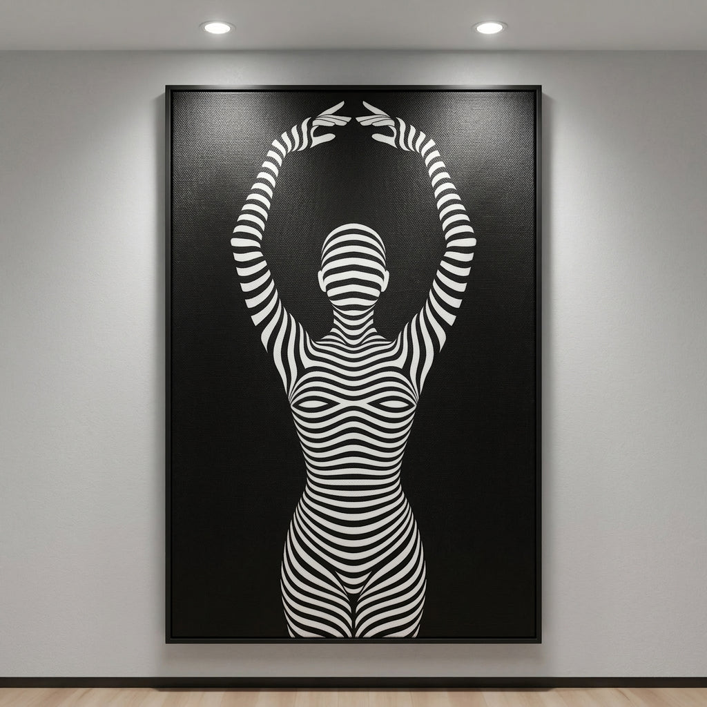 EN POINTE | B&W Minimalist Ballet Dancer | Modern Op Art | 8K - 32K Prints