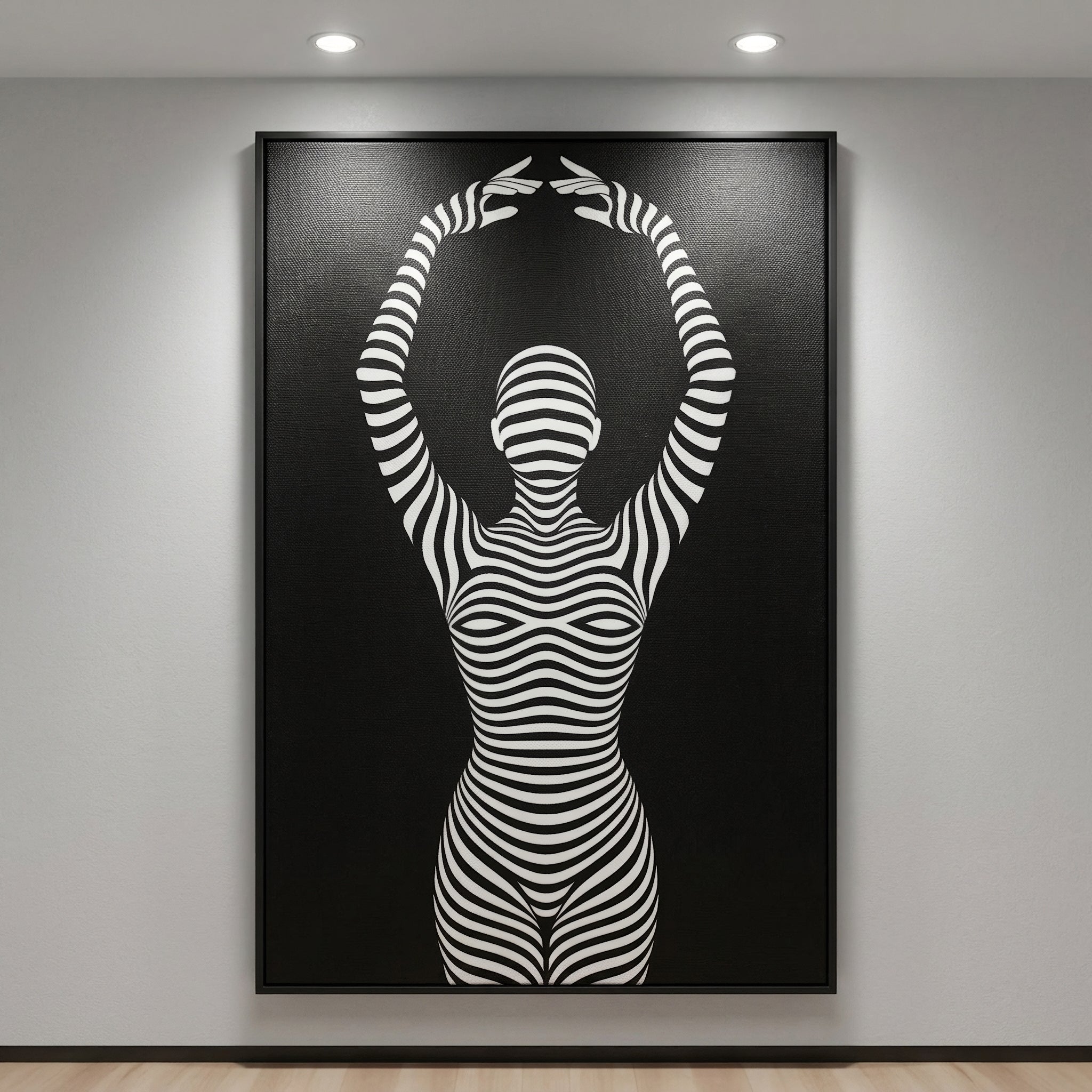 EN POINTE | B&W Minimalist Ballet Dancer | Modern Op Art | 8K - 32K Prints