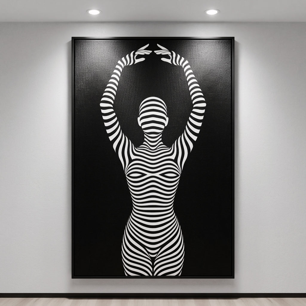 EN POINTE | B&W Minimalist Ballet Dancer | Modern Op Art | 8K - 32K Prints