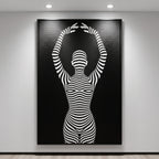 EN POINTE | B&W Minimalist Ballet Dancer | Modern Op Art | 8K - 32K Prints