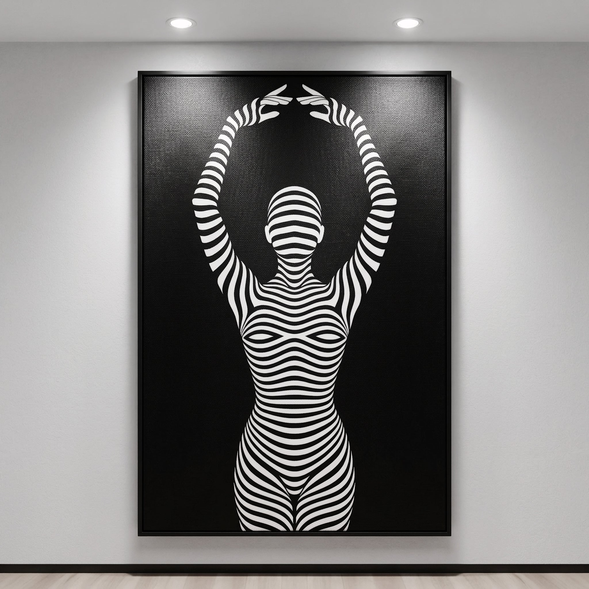 EN POINTE | B&W Minimalist Ballet Dancer | Modern Op Art | 8K - 32K Prints