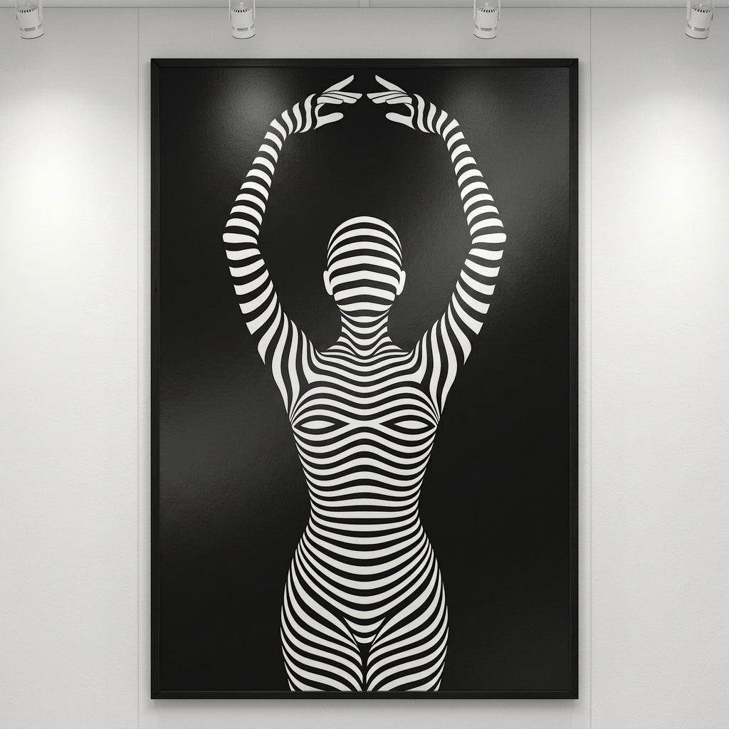 EN POINTE | B&W Minimalist Ballet Dancer | Modern Op Art | 8K - 32K Prints