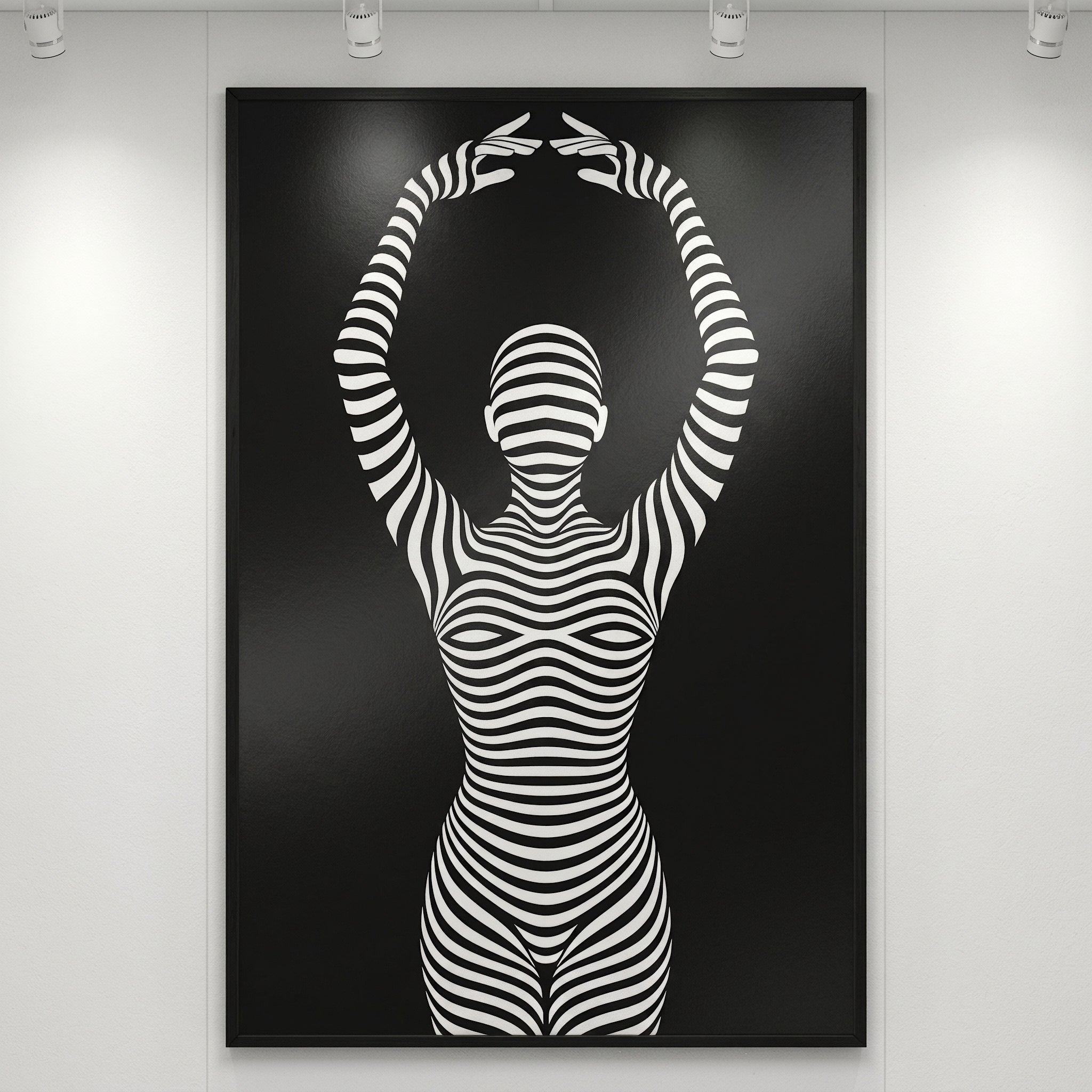EN POINTE | B&W Minimalist Ballet Dancer | Modern Op Art | 8K - 32K Prints
