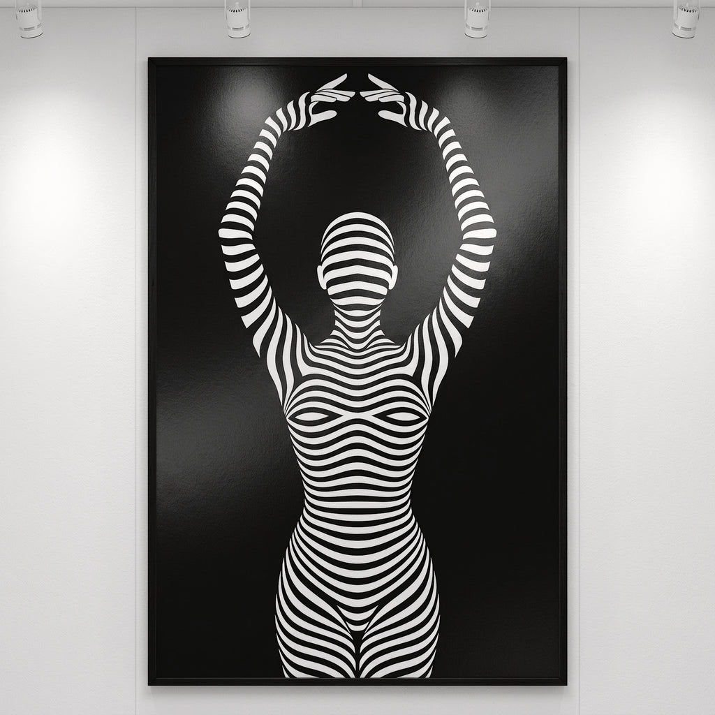 EN POINTE | B&W Minimalist Ballet Dancer | Modern Op Art | 8K - 32K Prints