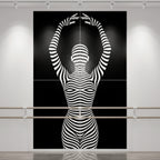 EN POINTE | B&W Minimalist Ballet Dancer | Modern Op Art | 8K - 32K Prints