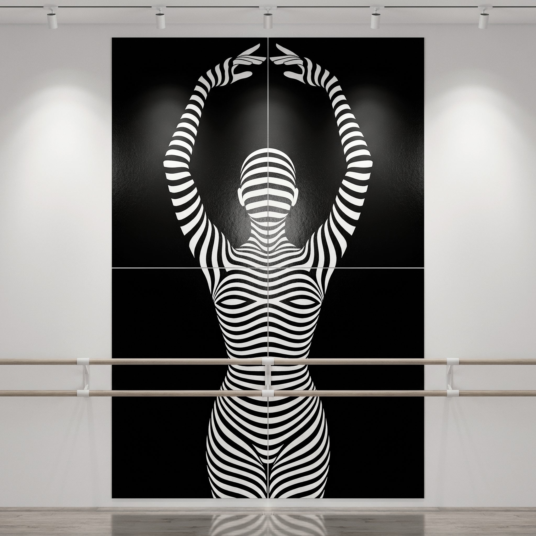 EN POINTE | B&W Minimalist Ballet Dancer | Modern Op Art | 8K - 32K Prints