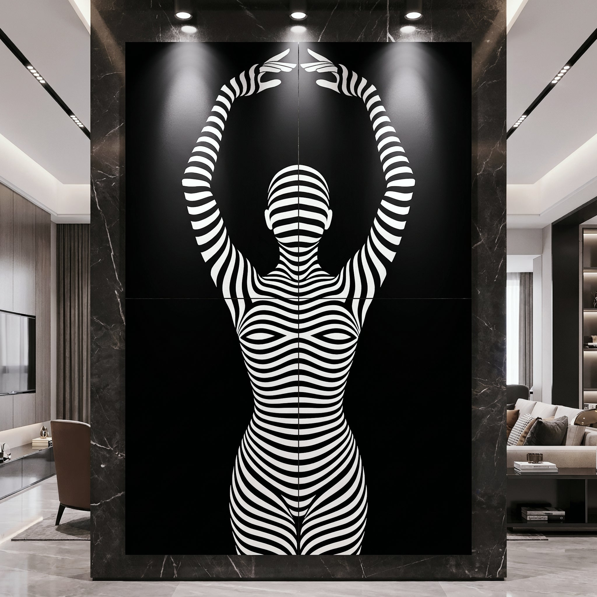 EN POINTE | B&W Minimalist Ballet Dancer | Modern Op Art | 8K - 32K Prints