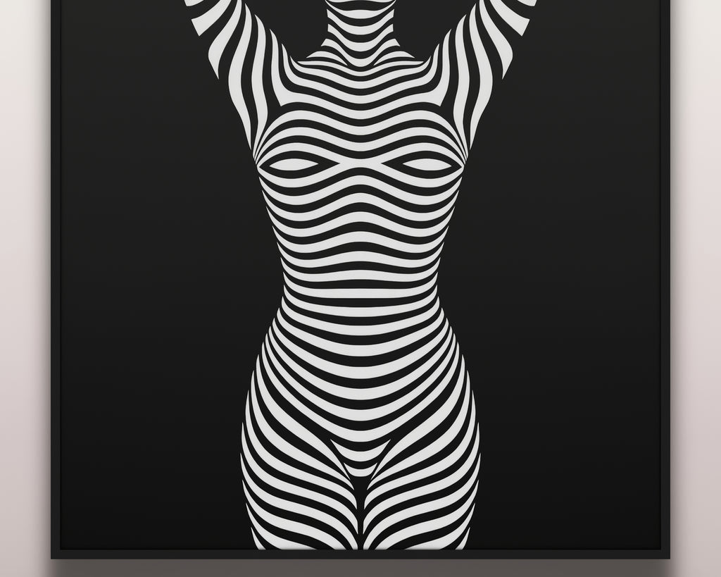 EN POINTE | B&W Minimalist Ballet Dancer | Modern Op Art | 8K - 32K Prints
