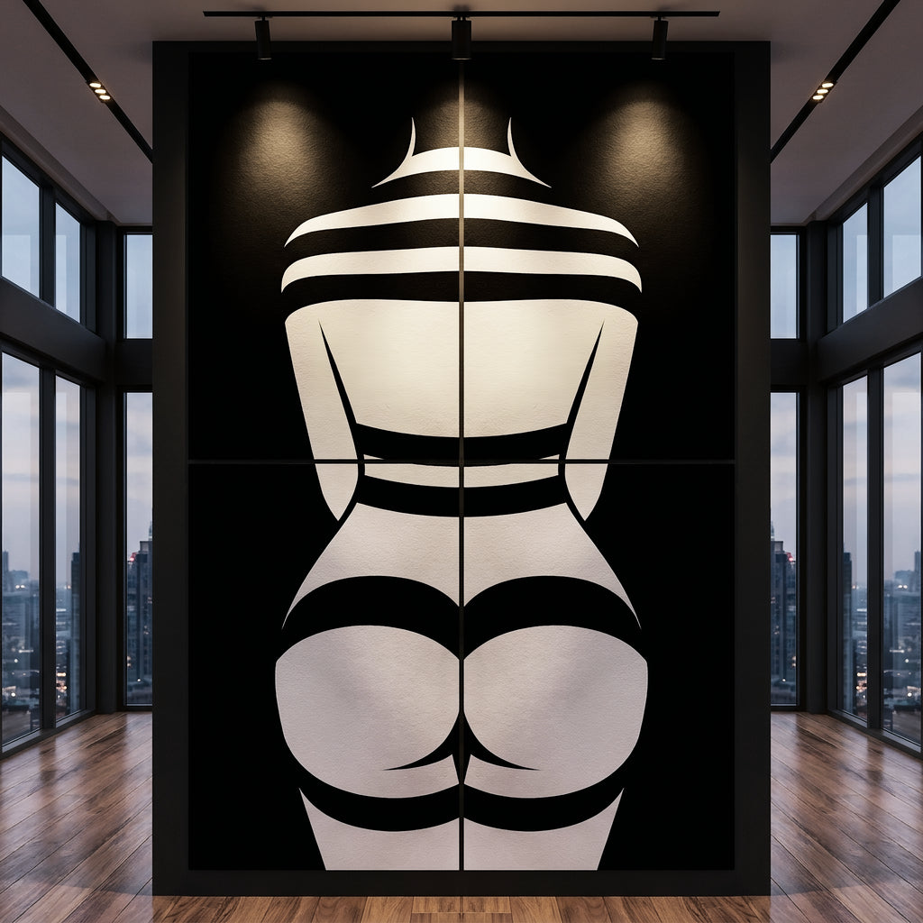 GALA | Minimalist Female Body Op Art | B&W Multi-Print Luxury Wall Art
