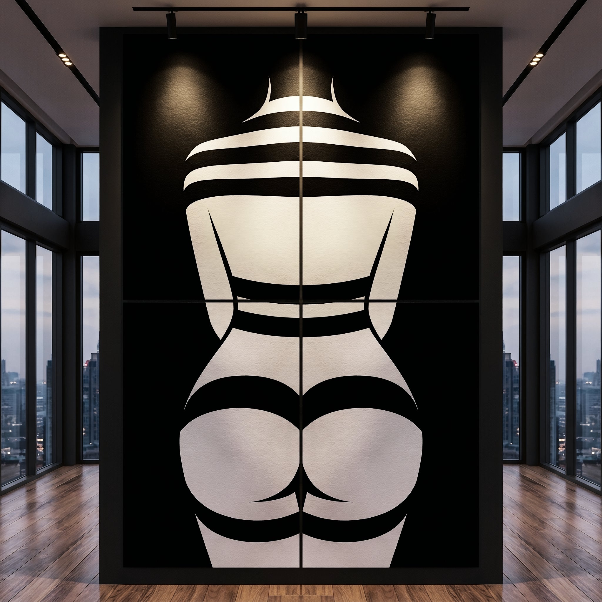 GALA | Minimalist Female Body Op Art | B&W Multi-Print Luxury Wall Art