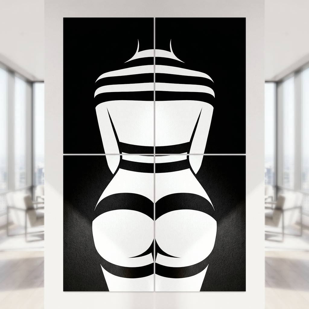 GALA | Minimalist Female Body Op Art | B&W Multi-Print Luxury Wall Art