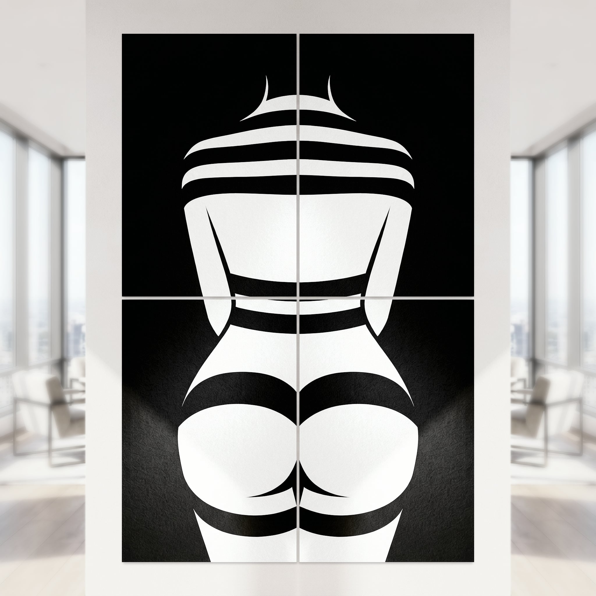 GALA | Minimalist Female Body Op Art | B&W Multi-Print Luxury Wall Art
