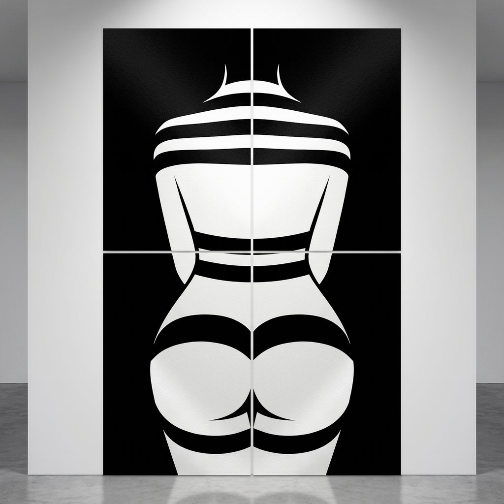 GALA | Minimalist Female Body Op Art | B&W Multi-Print Luxury Wall Art