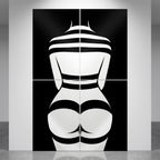 GALA | Minimalist Female Body Op Art | B&W Multi-Print Luxury Wall Art