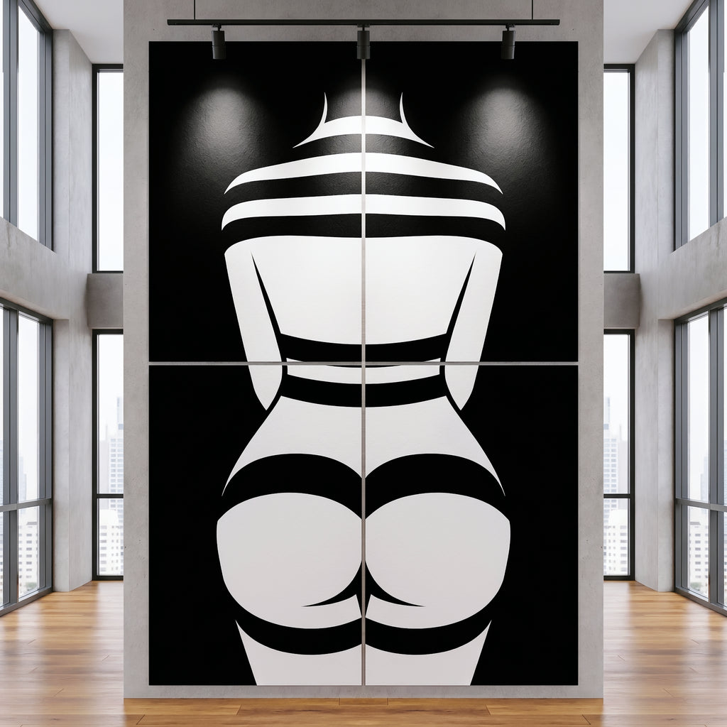 GALA | Minimalist Female Body Op Art | B&W Multi-Print Luxury Wall Art