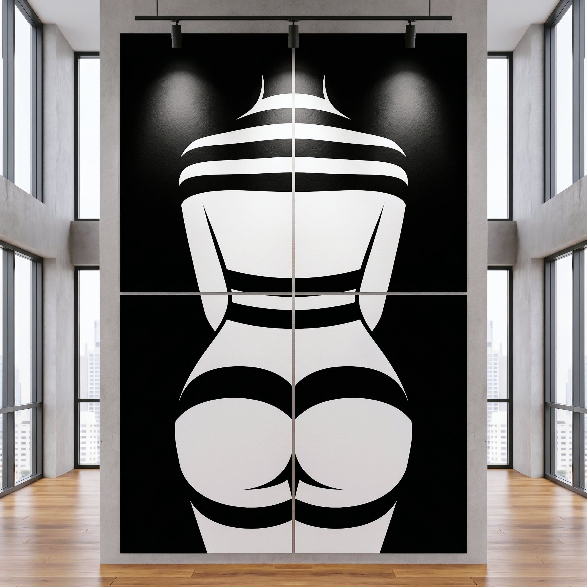 GALA | Minimalist Female Body Op Art | B&W Multi-Print Luxury Wall Art