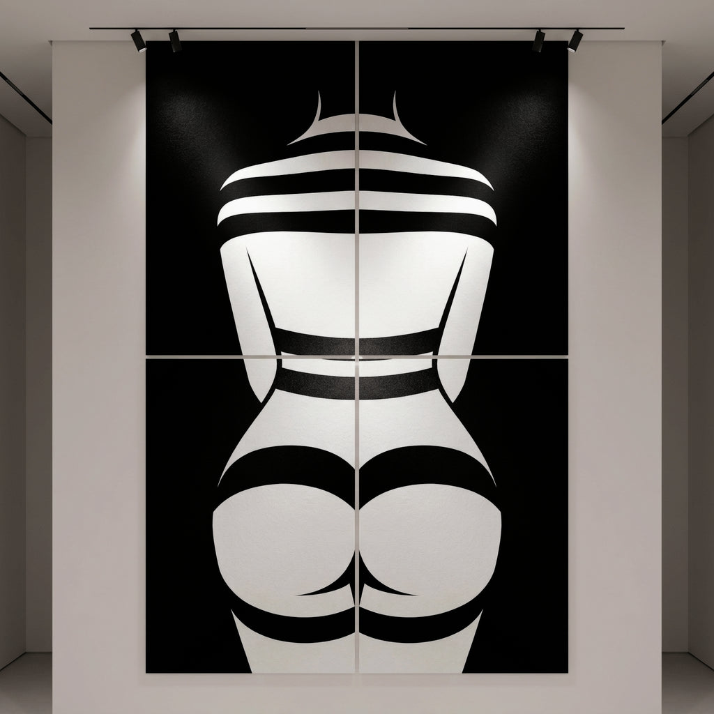 GALA | Minimalist Female Body Op Art | B&W Multi-Print Luxury Wall Art