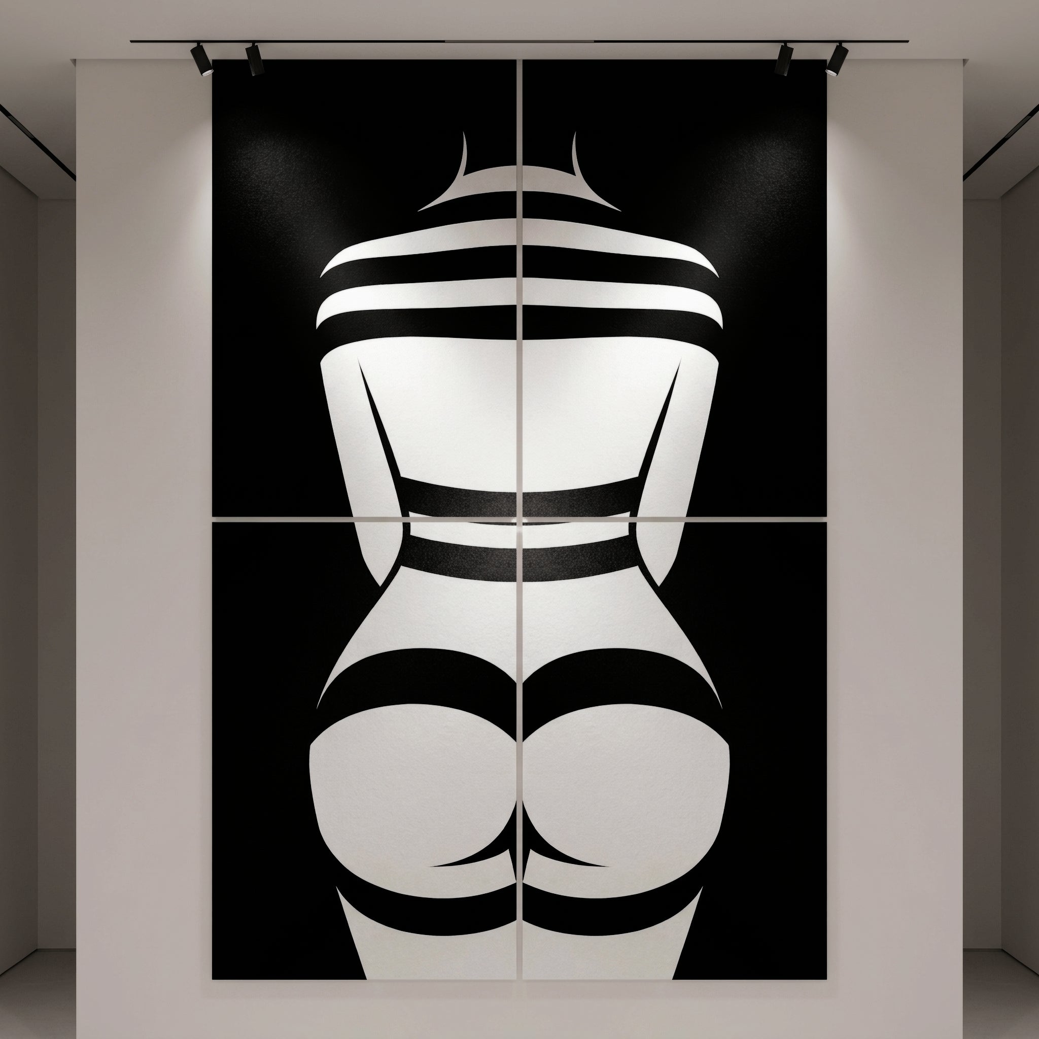 GALA | Minimalist Female Body Op Art | B&W Multi-Print Luxury Wall Art