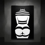 GALA | Minimalist Female Body Silhouette Print | Black and White Abstract Op Art | Modern Luxury Wall Art