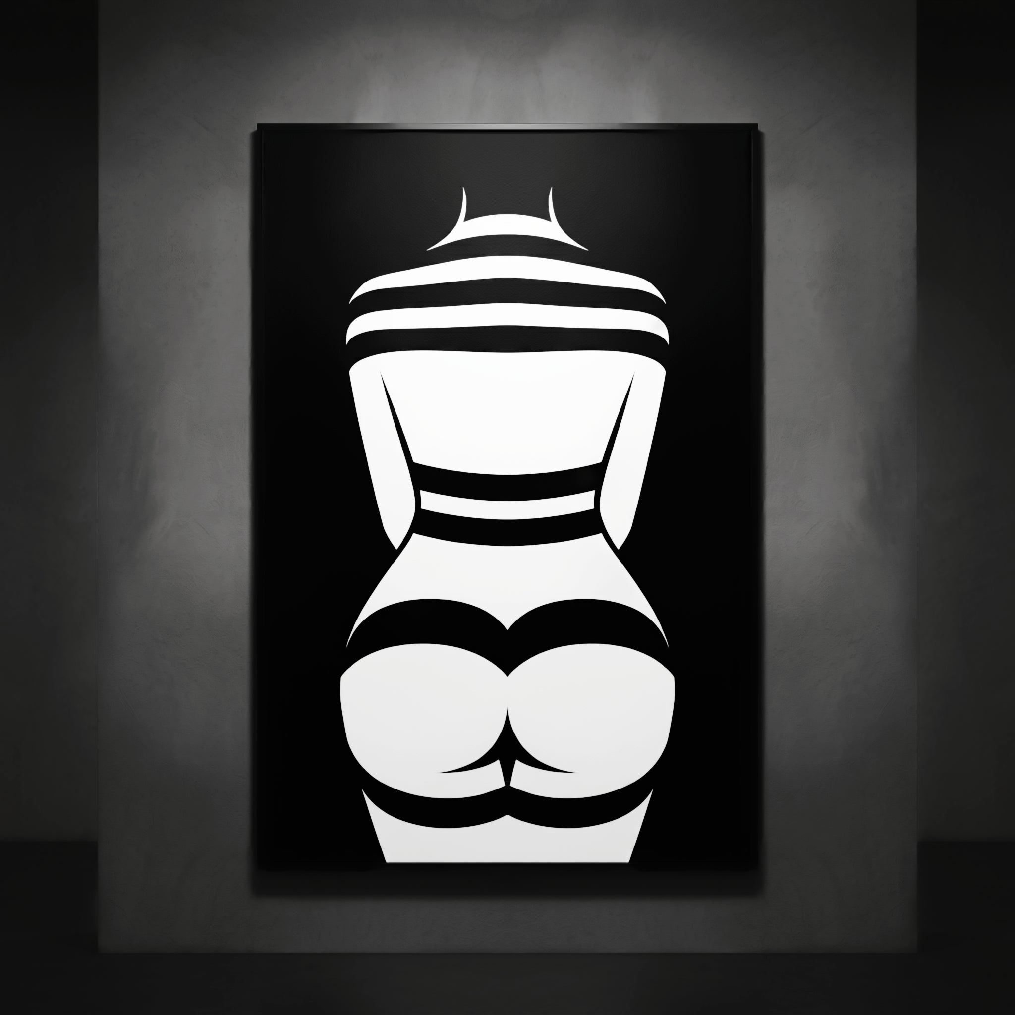 GALA | Minimalist Female Body Silhouette Print | Black and White Abstract Op Art | Modern Luxury Wall Art