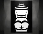 GALA | Minimalist Female Body Silhouette Print | Black and White Abstract Op Art | Modern Luxury Wall Art