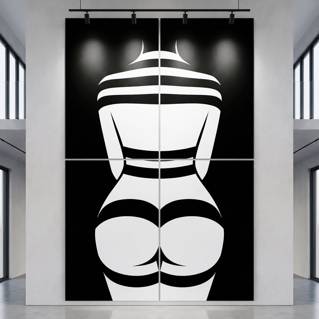 GALA | Minimalist Female Body Op Art | B&W Multi-Print Luxury Wall Art