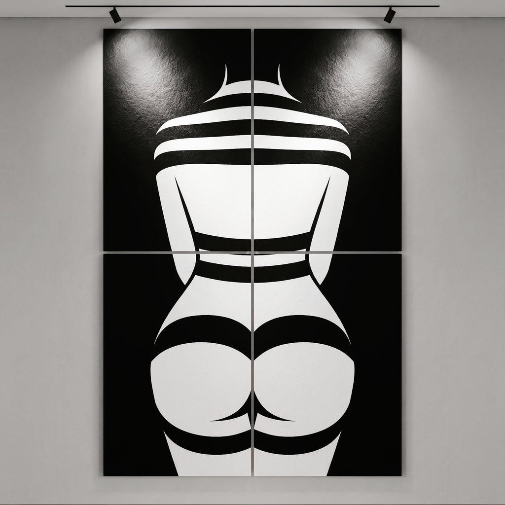 GALA | Minimalist Female Body Op Art | B&W Multi-Print Luxury Wall Art