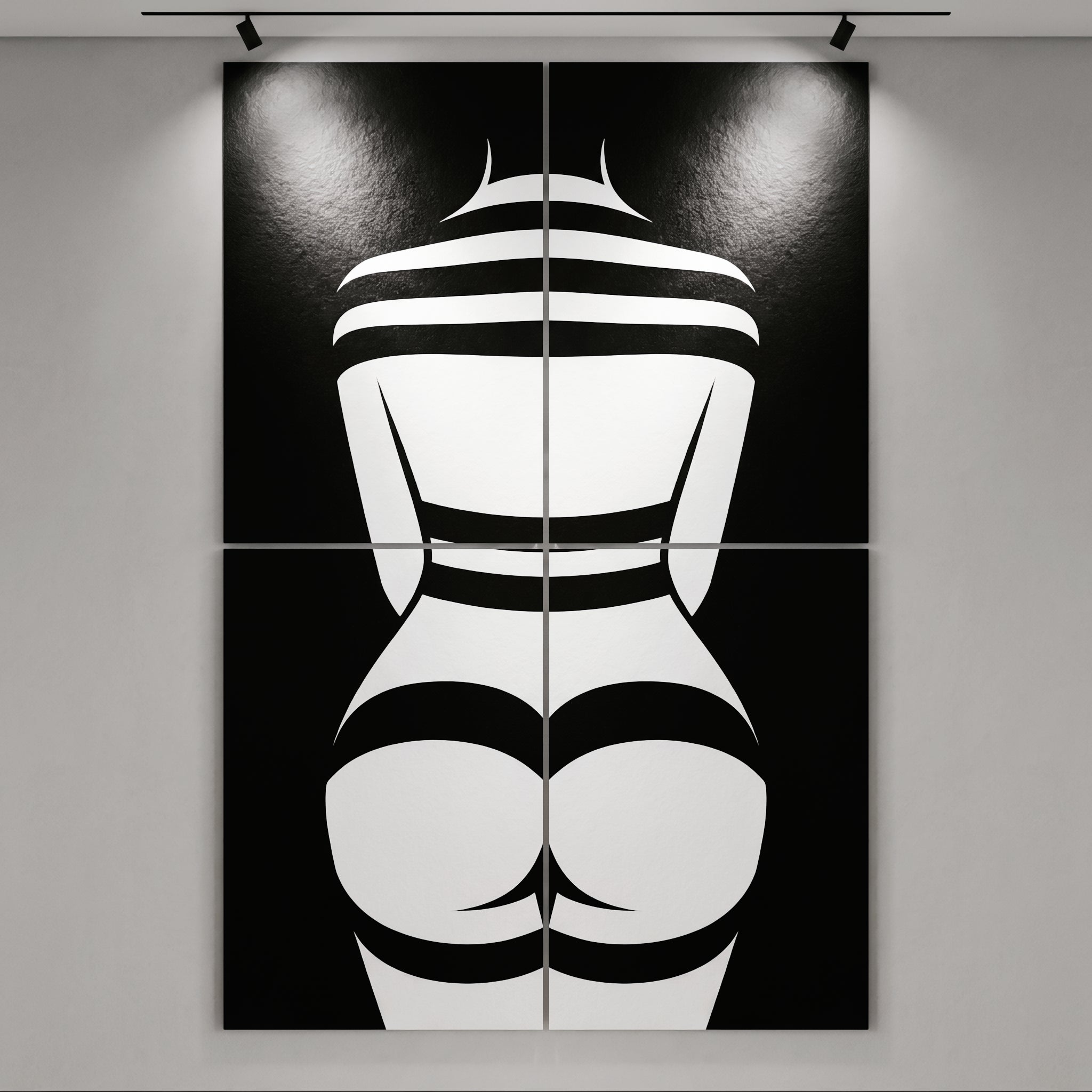 GALA | Minimalist Female Body Op Art | B&W Multi-Print Luxury Wall Art