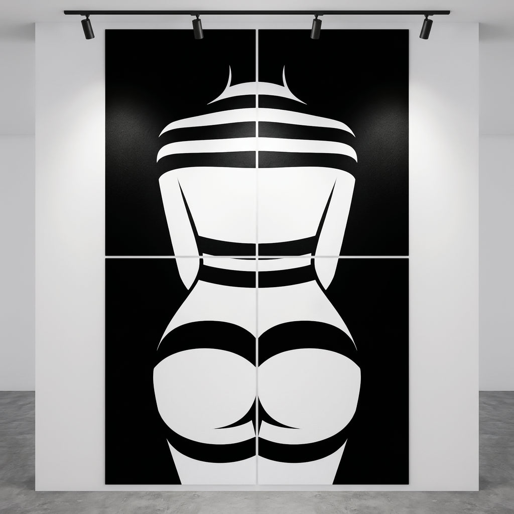 GALA | Minimalist Female Body Op Art | B&W Multi-Print Luxury Wall Art