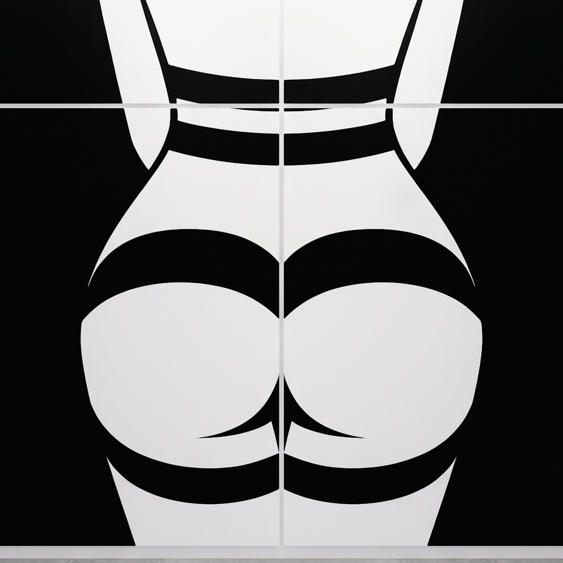 GALA | Minimalist Female Body Op Art | B&W Multi-Print Luxury Wall Art