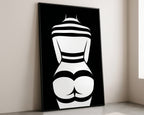 GALA | Minimalist Female Body Silhouette Print | Black and White Abstract Op Art | Modern Luxury Wall Art