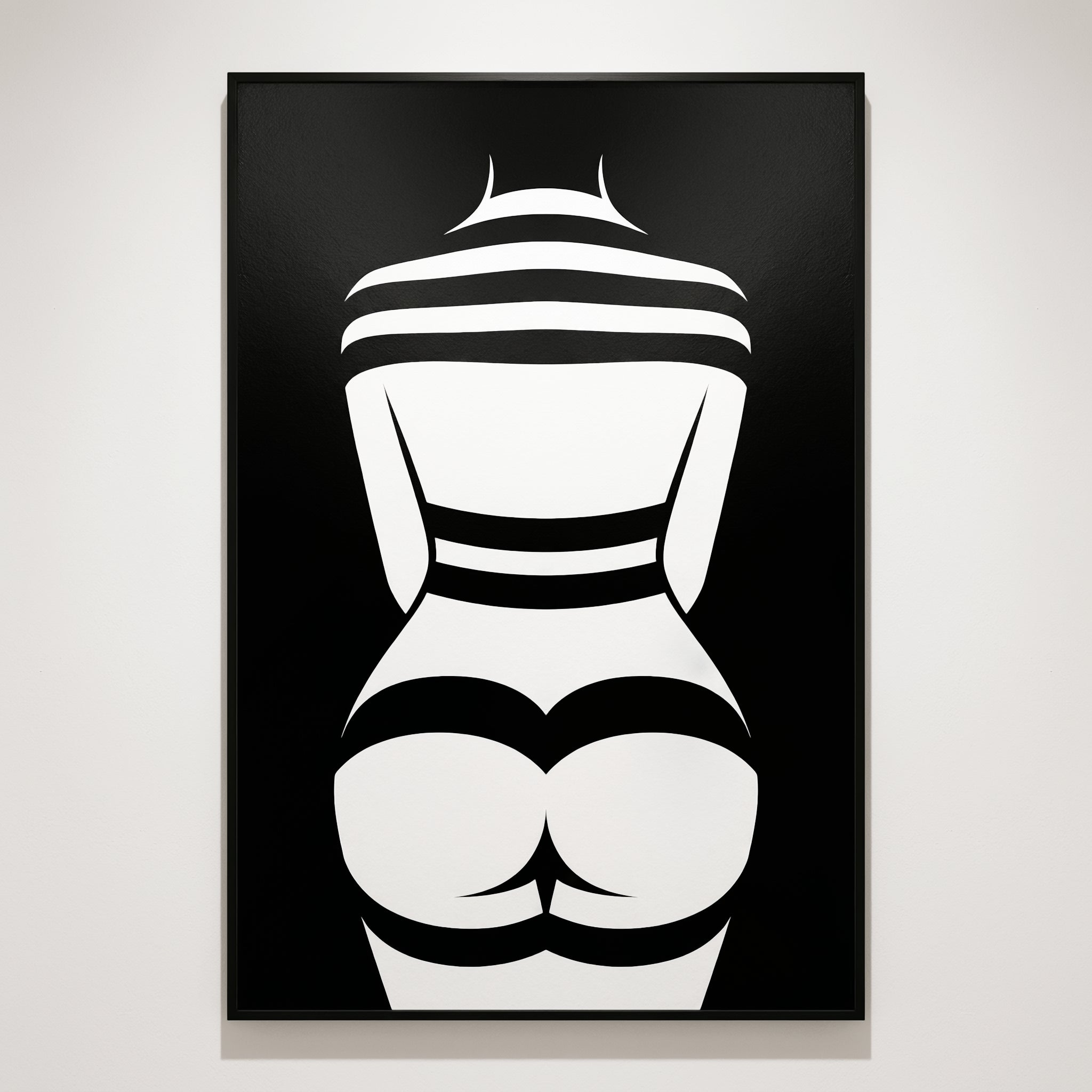 GALA | Minimalist Female Body Silhouette Print | Black and White Abstract Op Art | Modern Luxury Wall Art