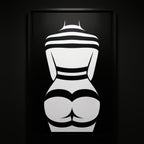 GALA | Minimalist Female Body Silhouette Print | Black and White Abstract Op Art | Modern Luxury Wall Art
