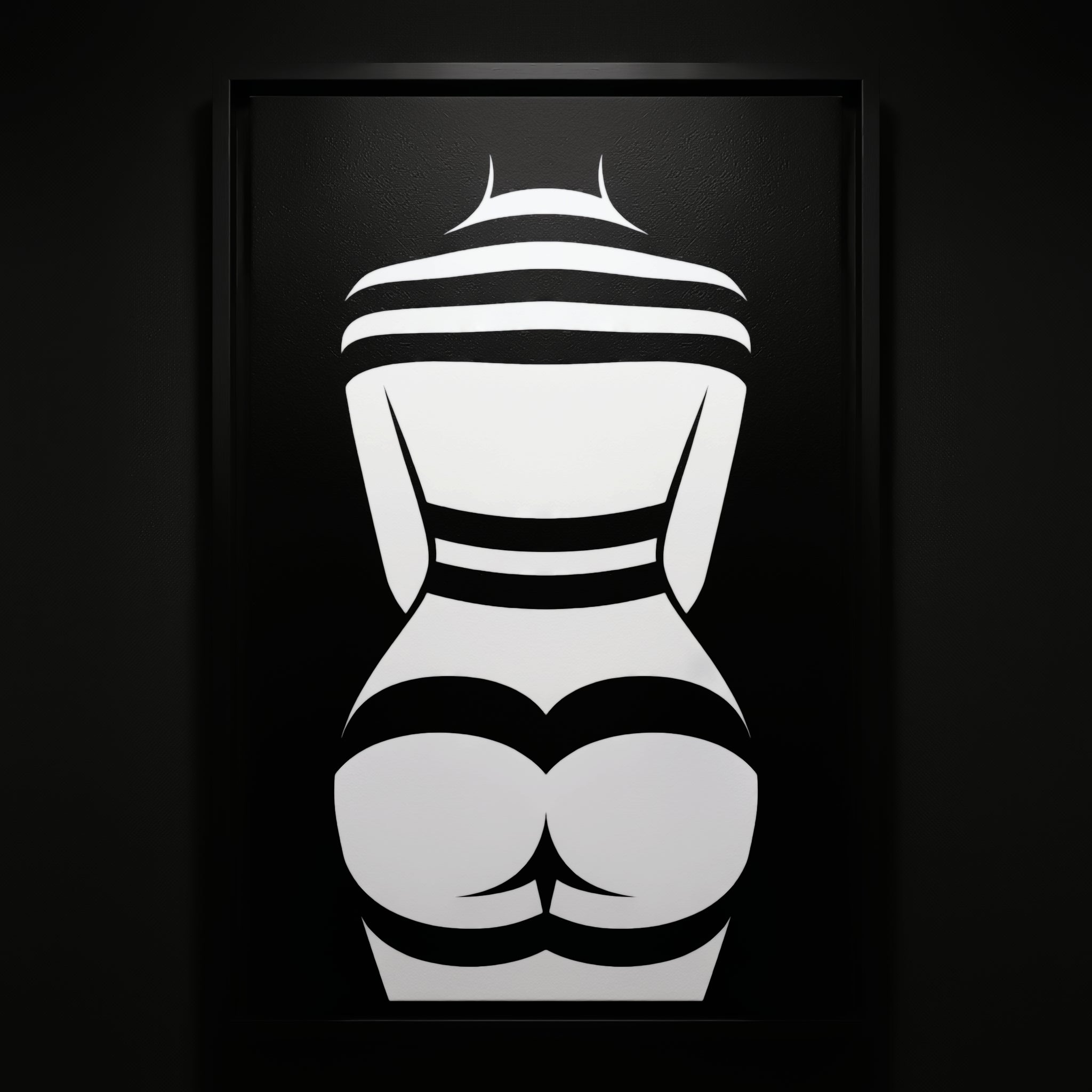 GALA | Minimalist Female Body Silhouette Print | Black and White Abstract Op Art | Modern Luxury Wall Art