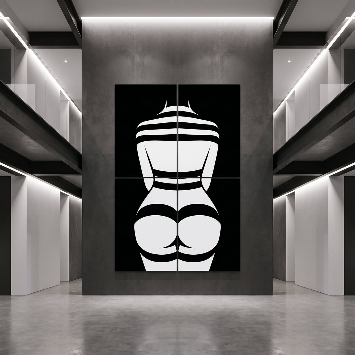 GALA | Minimalist Female Body Op Art | B&W Multi-Print Luxury Wall Art