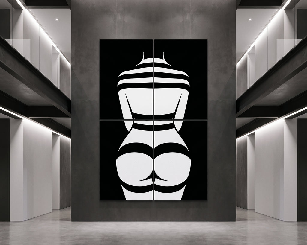 GALA | Minimalist Female Body Op Art | B&W Multi-Print Luxury Wall Art