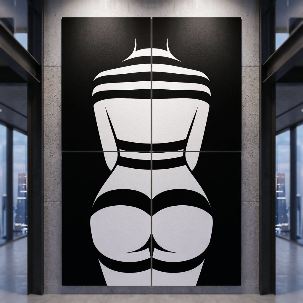 GALA | Minimalist Female Body Op Art | B&W Multi-Print Luxury Wall Art
