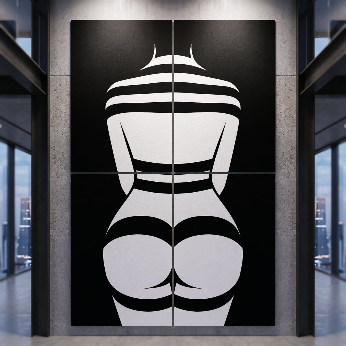 GALA | Minimalist Female Body Op Art | B&W Multi-Print Luxury Wall Art