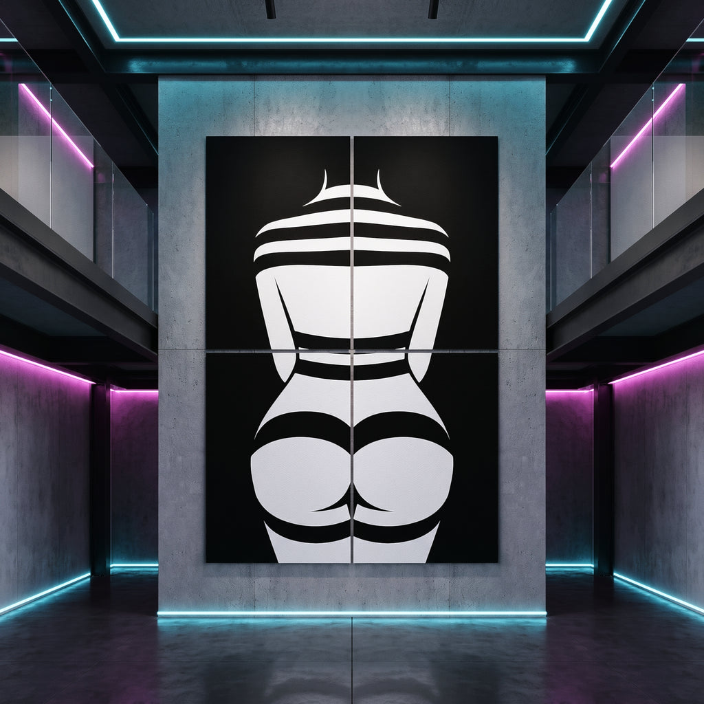 GALA | Minimalist Female Body Op Art | B&W Multi-Print Luxury Wall Art
